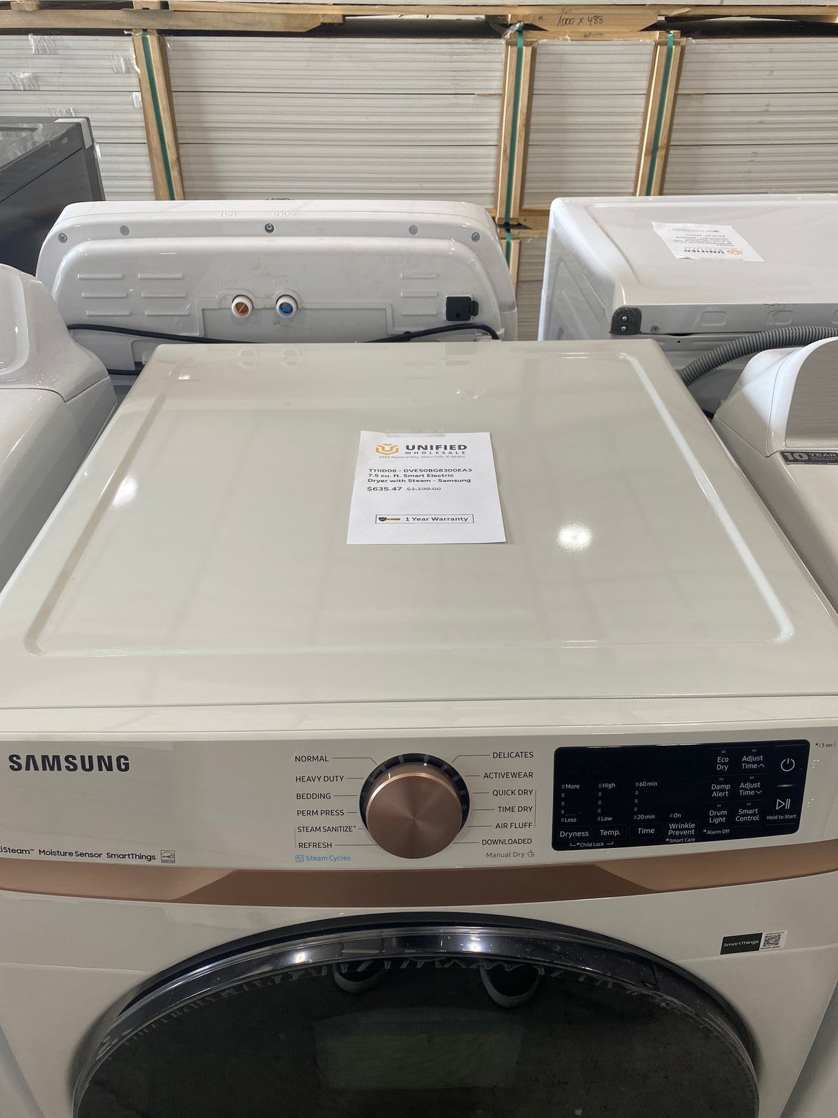 T11ID06 Samsung 7.5 cu ft Smart Electric Dryer with Steam DVE50BG8300EA3 –
