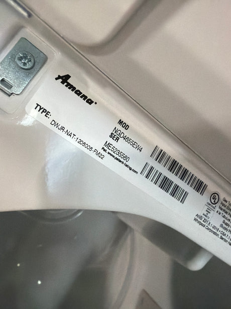 Amana 6.5 cu ft Gas Dryer NGD4655EW - scratch and dent, Nampa ID (photo 4)