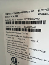 T9ID19 - Frigidaire FFTR1835VW Top Freezer Refrigerator