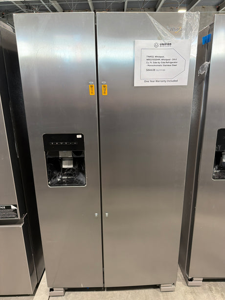 Whirlpool 24.6 cu ft Side-by-Side Refrigerator WRS315SDHM - scratch and dent, Nampa ID