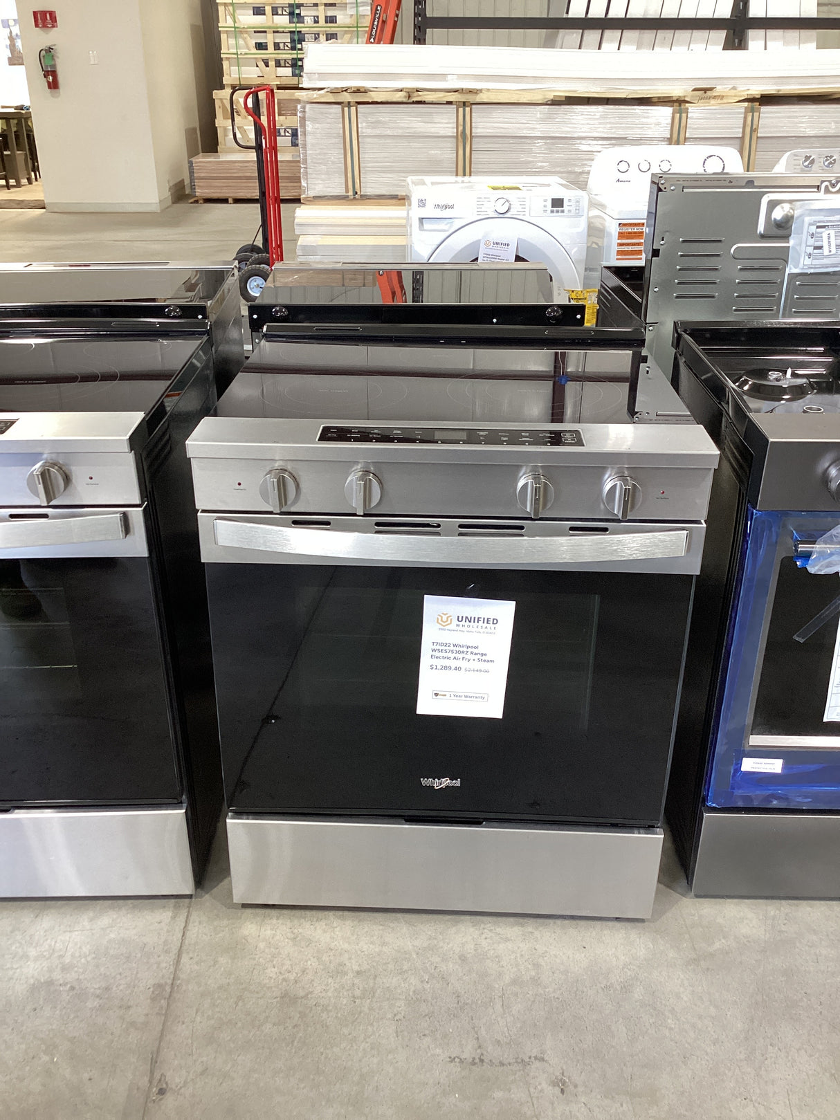 T7ID22 Whirlpool WSES7530RZ Range Electric Air Fry + Steam