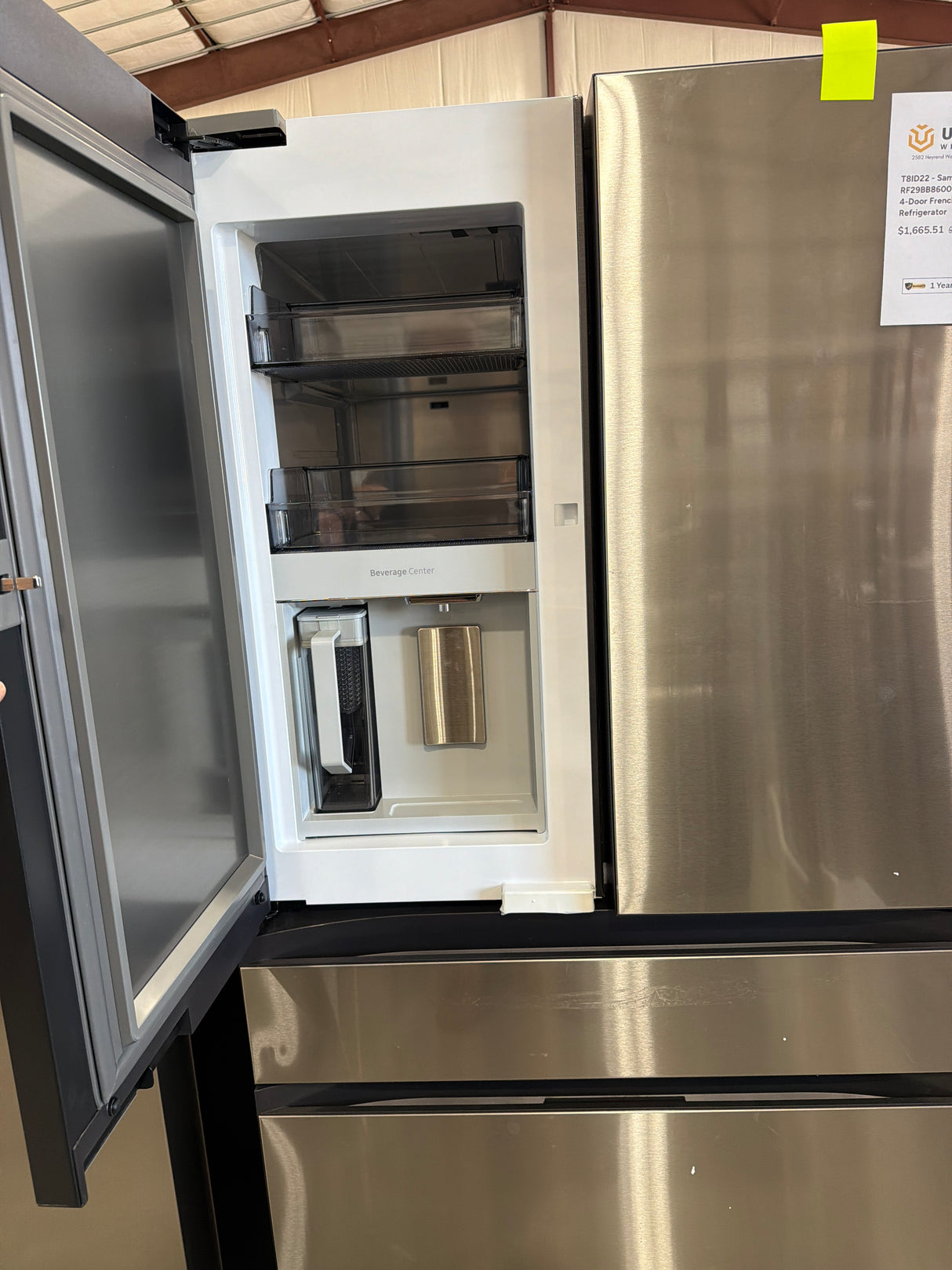 T8ID22 - Samsung RF29BB8600QLAA Bespoke 4-Door French Door Refrigerator