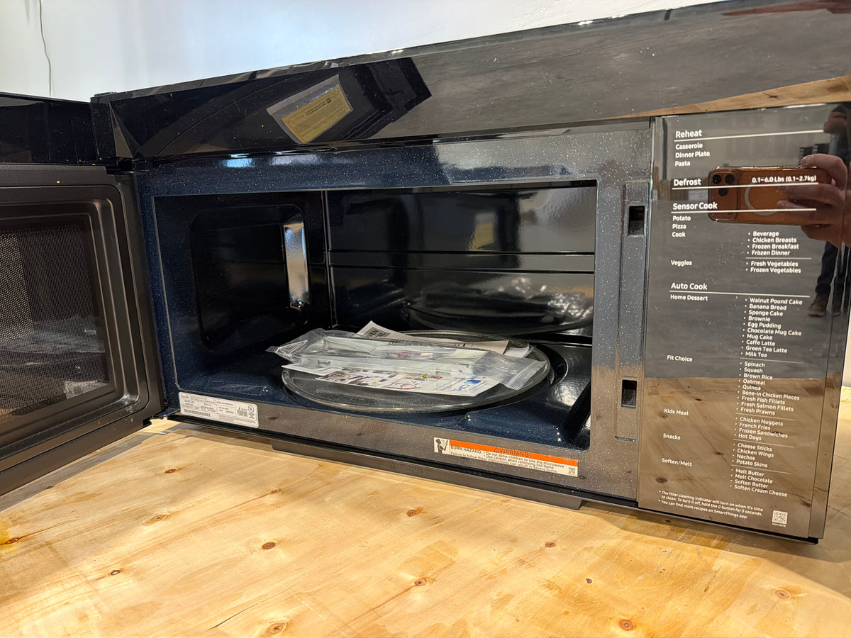 Samsung 2.1 cu ft Bespoke Smart Over-the-Range Microwave White Glass ME21DB670012AA – T2NP16