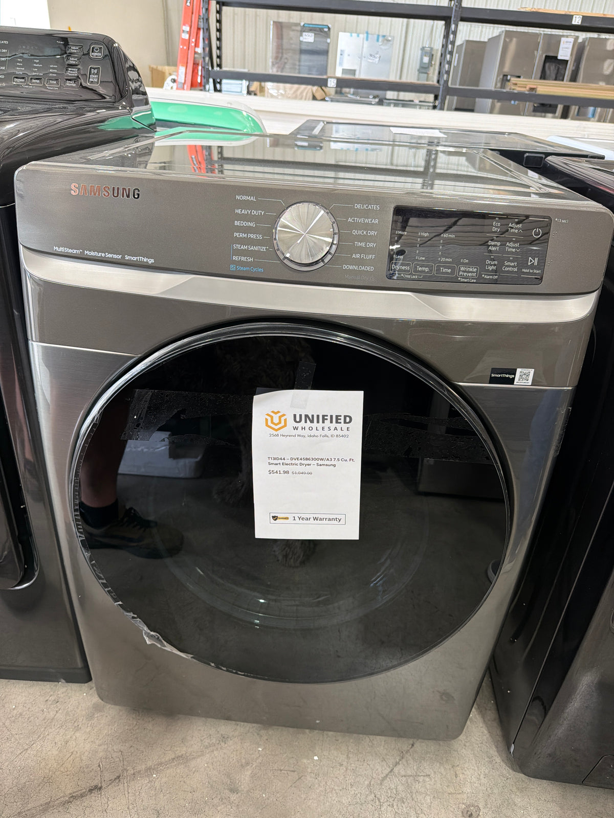 T13ID44 – DVE45B6300W/A3 7.5 Cu. Ft. Smart Electric Dryer – Samsung