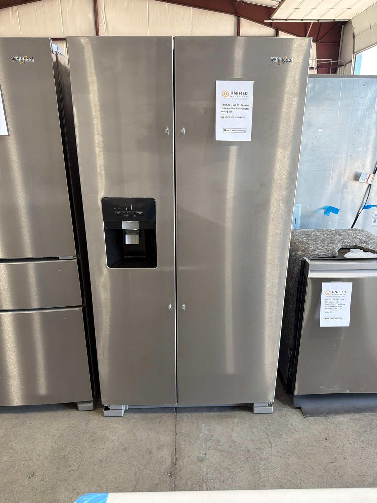 T10ID37 – WRS335SDHM Side-by-Side Refrigerator – Whirlpool
