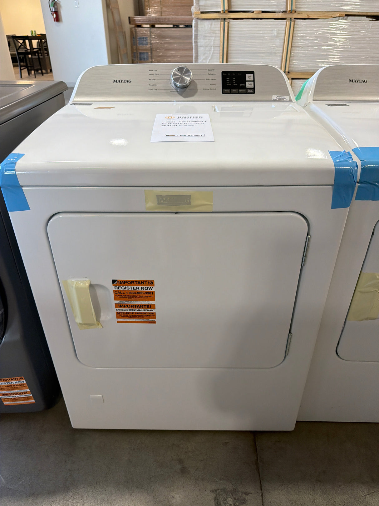 T10ID23 – MGD6200KW 7.4 Cu. Ft. Gas Dryer – Maytag