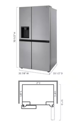 LHSXS2706S LG Stainless Steel Standard Depth Side by Side Smart Refrigerator Craft Ice and Water Dispenser T1ID10