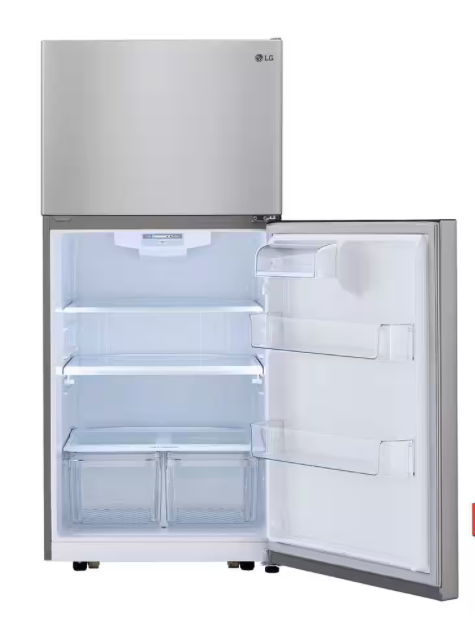 LHTNS2403S LG Stainless Steel Standard Depth Top Mount Freezer Refrigerator Garage Ready T1ID03