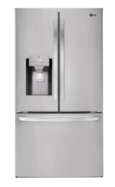 LHFS28XBS LG Stainless Steel Standard Depth 3 Door French Door Refrigerator with Craft Ice and Water Dispenser T1ID23