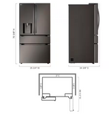 LF29H8330D LG Black Stainless Steel Standard Depth French Door Refrigerator with Full Convert Drawer T1ID27