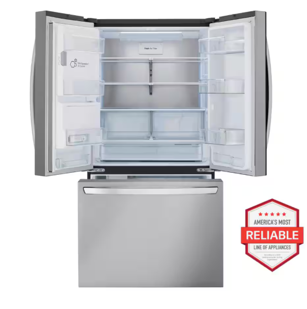 LRFXC2606S LG Stainless Steel SMART Counter-Depth French Door Refrigerator with Dual Ice Makers T1UT21