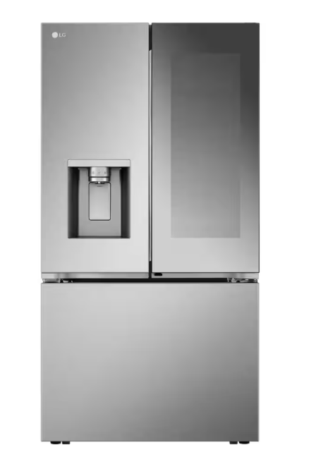 LRYKC2606S LG Stainless Steel Counter Depth French Door Refrigerator with Mirrored InstaView T1UT09