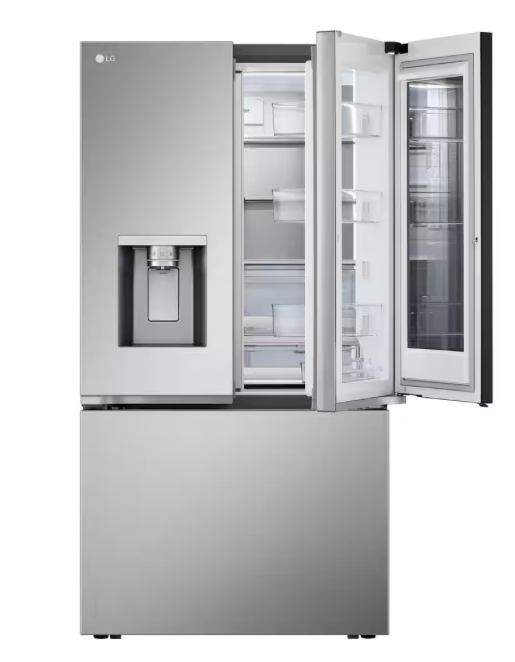 LRYKC2606S LG Stainless Steel Counter Depth French Door Refrigerator with Mirrored InstaView T1UT09