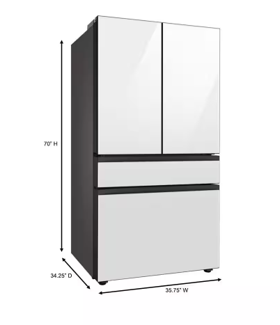 RF29BB8600APAA SAMSUNG Bespoke 29 cu. ft. Customizable 4-Door French Door Smart Refrigerator, Standard Depth T2ID34