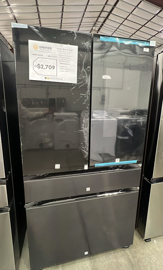RF23BB89008MAA SAMSUNG Bespoke 23 cu. ft. 4-Door French Door Smart Refrigerator Charcoal Glass/Matte Black, Counter Depth T3ID26