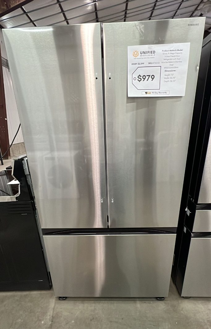 RF32CG5100SRAA SAMSUNG 32 cu. ft. Mega Capacity 3-Door French Door Refrigerator with Dual Auto Ice Maker in Stainless Steel T3ID33