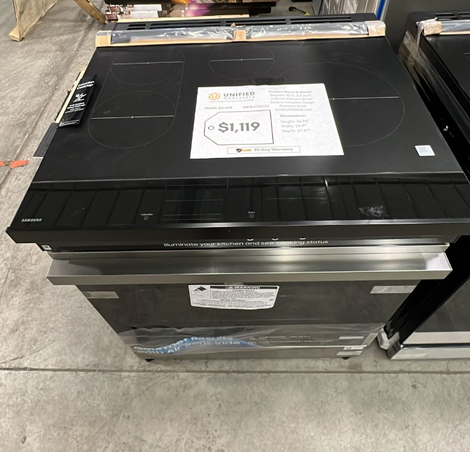 NSI6DG9500SRAAM SAMSUNG Bespoke 30 in. 6.3 cu.ft. 4 Burner Element Smart Slide-In Induction Range Stainless Steel T3ID23