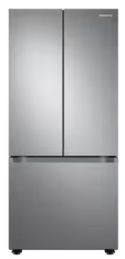 T1ID18 SAMSUNG Standard-Depth 22.1-cu ft 3 -Door 29.88-in Wide Smart Compatible French Door Refrigerator  RF22A4121SR/AA