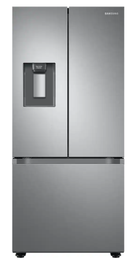 T2ID28 -Samsung - 22 cu. ft. 3-Door French Door Smart Refrigerator with External Water Dispenser RF22A4221SR/AA