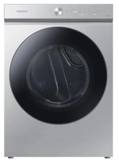 T3ID07 - Samsung - Bespoke 7.6 cu. ft. Ultra Capacity Electric Dryer with AI Optimal Dry and Super Speed Dry - Silver Steel DVE53BB8900TA3
