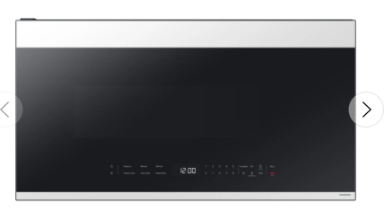 T3ID30 - Samsung - Bespoke 2.1 Cu. Ft. Over-the-Range Microwave with Sensor Cooking and Edge to Edge Glass Display - White Glass ME21DB650012AA