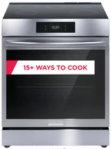 T5ID46 Frigidaire - Gallery 30-in 5 Elements Self and Steam Cleaning Air Fry Convection Oven Slide-in Induction Range - Stainless Steel GCFI3060BF