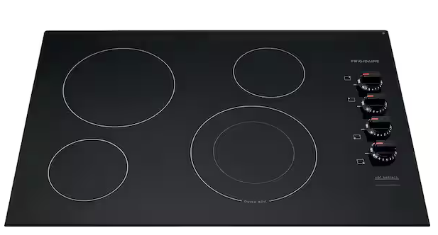 T6ID01 - Frigidaire - 30 in. Electric Cooktop in Black with 4 Burner Elements, including Quick Boil Burner & Ceramic Glass Surface - Black FFEC3025UB